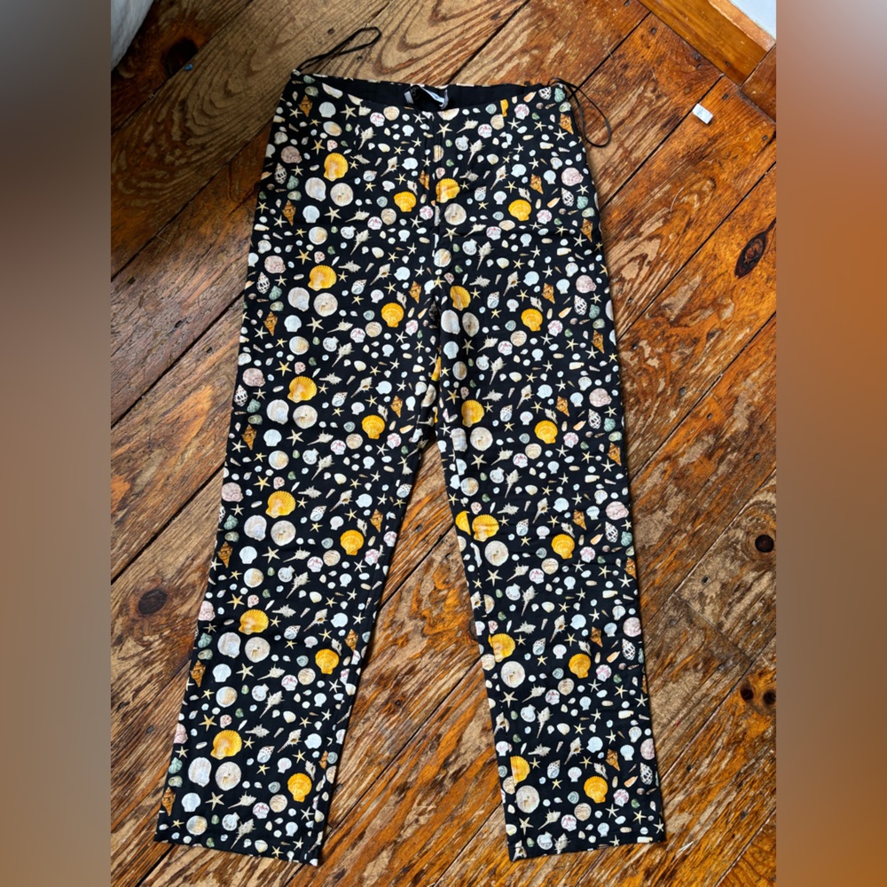 Rachel Antonoff Black Seashell Print Pants NWOT